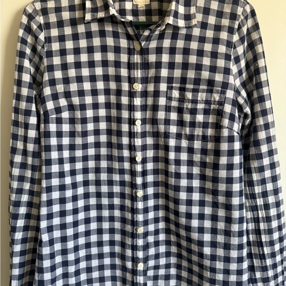 J. Crew Blue and White Casual Button Down Shirt